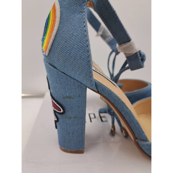READ Cape Robbin Boho Western Denim Patches block high heel pointy toe Shoes 8 - Picture 6 of 10